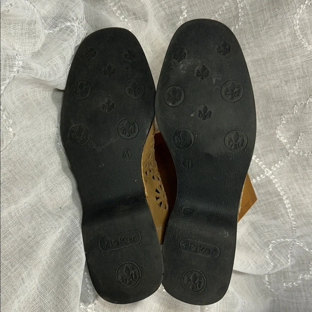 Rieker laser cut leather sling back shoes